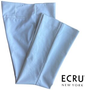 Ecru New York White High Waist Wide Leg Greenwich Pant 10 Large Stretch trouser